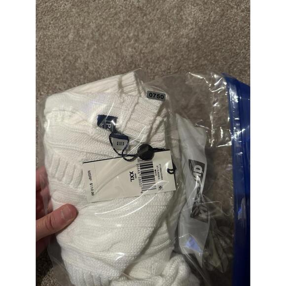 Polo Ralph Lauren NWT Women’s 2XL White V-neck Jumper Cable Knit Sweater Vest - Picture 6 of 6